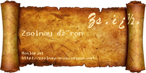 Zsolnay Áron névjegykártya