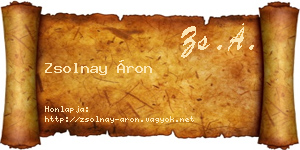 Zsolnay Áron névjegykártya