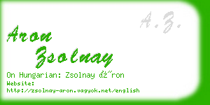 aron zsolnay business card